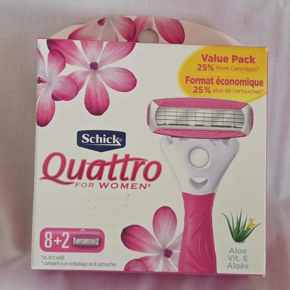 Schick Quattro For Women Women's Razor Blade Refills, 10 Ct New